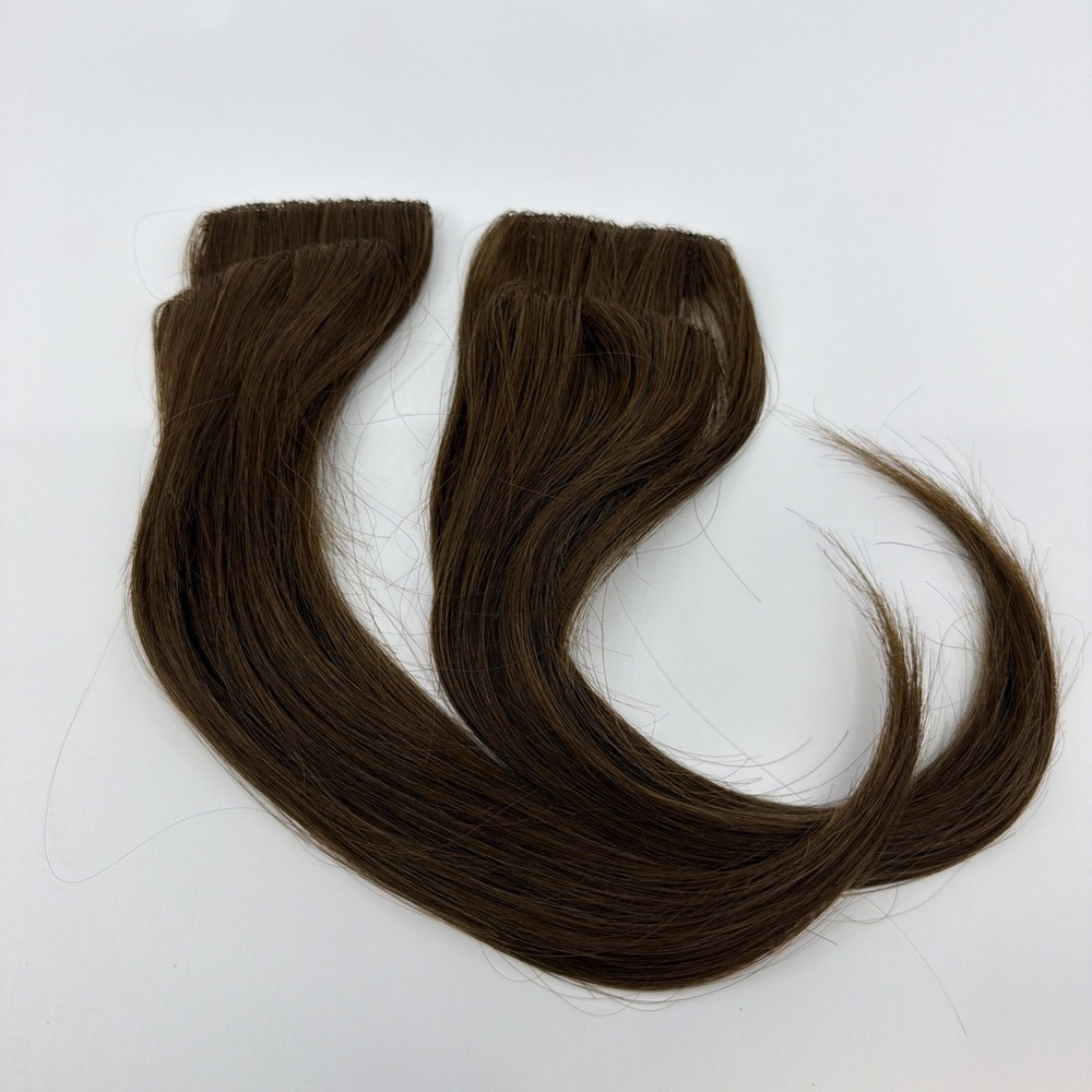 LUXY 12" Chestnut Brown Scalp Hair Fill-Ins (30g) NEW Straight Remy Hair Extens